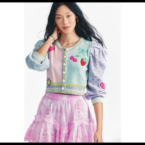 Loveshackfancy vesper cropped cardigan. Size xs